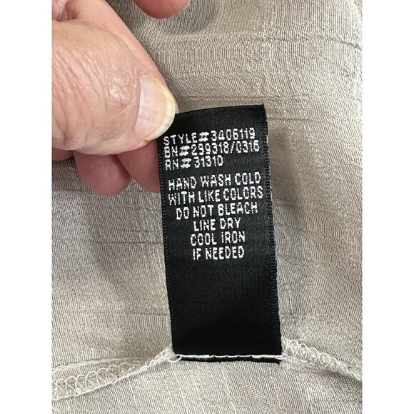 Alex Women’s 1X Tunic Top Sheer Lace Yoke Tan/taupe Boho Beach Lagenlook - Picture 13 of 16